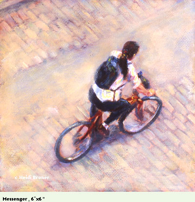 Messenger on a bicycle